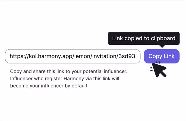 Invitation Link Screenshot